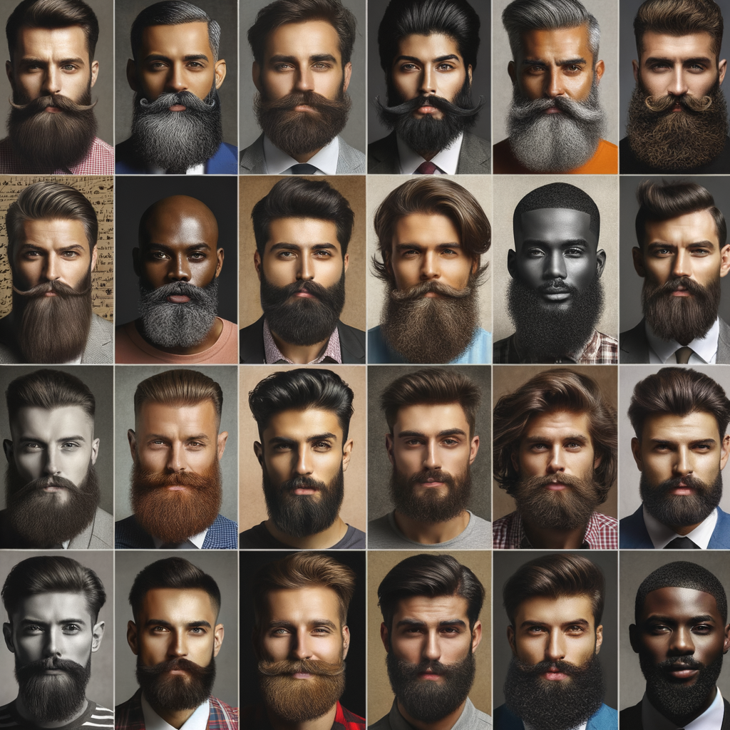 Collage showcasing beard diversity and different beard styles from various cultures and ages, with beard grooming tips for embracing and celebrating diverse beard styles.