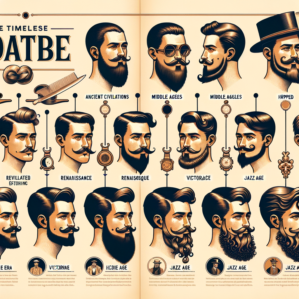 Visual timeline of goatee style evolution, showcasing the timeless appeal, historical significance, and impact on fashion trends, along with a goatee style guide.