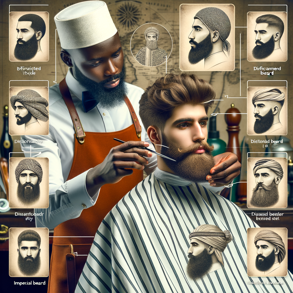 Professional barber demonstrating Imperial Beard Styling Techniques and Beard Grooming Tips for Crafting an Imperial Beard, showcasing Distinguished Beard Styles for an Imperial Beard Style Guide.