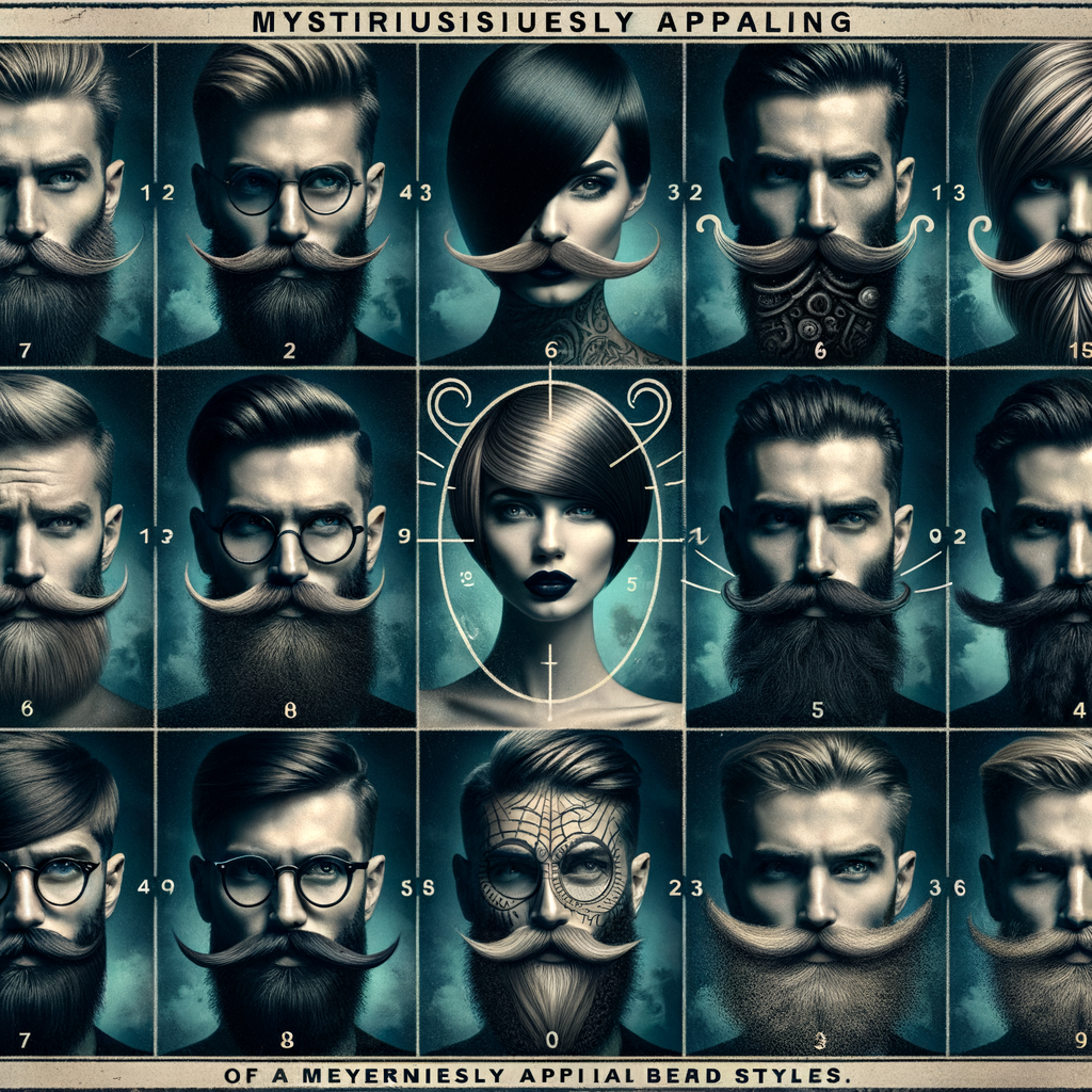 Celebrity beard styles collage, providing beard styles inspiration and grooming tips, showcasing how personalized beard styles can reflect different personalities and highlighting the latest beard style trends.