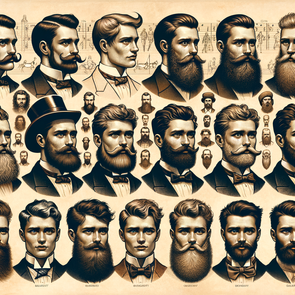 Infographic illustrating the Mutton Chops Beard History, Evolution of Men's Beard Styles, and famous Mutton Chops Beards for a comprehensive Mutton Chops Style Guide.
